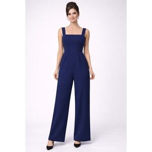 Cameron Blake by Mon Cheri Bridals Jumpsuit Sz 8 Navy Blue  *READ NOTES*